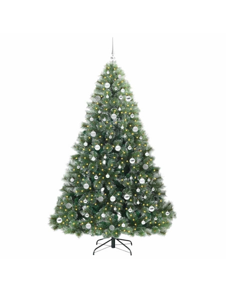 Albero di Natale artificiale con 300 LED Verde 210 cm PE e PVC