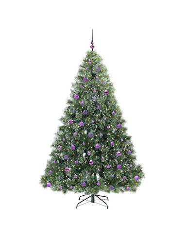 Albero di Natale artificiale con 300 LED Verde 210 cm PE e PVC