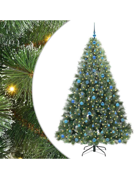 Albero di Natale artificiale con 300 LED Verde 210 cm PE e PVC