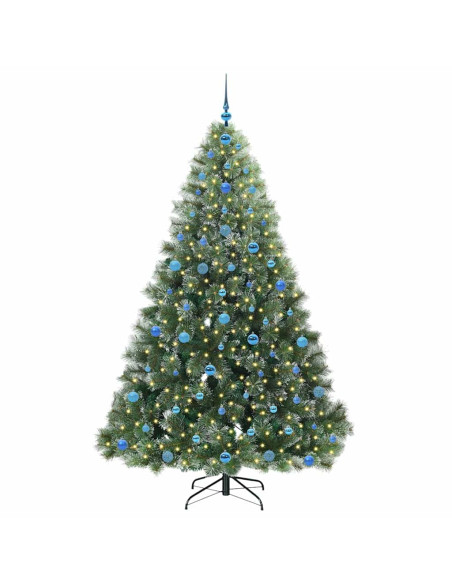 Albero di Natale artificiale con 300 LED Verde 210 cm PE e PVC