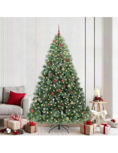 Albero di Natale artificiale con 300 LED Verde 210 cm PE e PVC 2