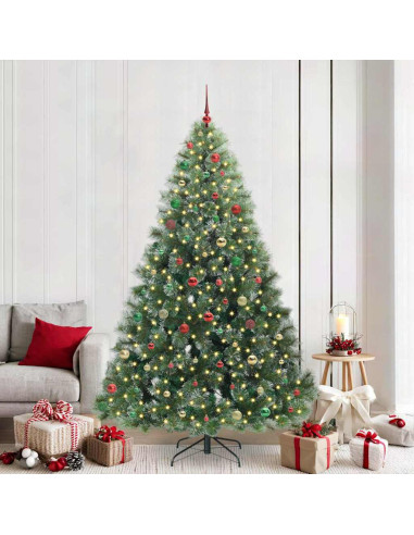 Albero di Natale artificiale con 300 LED Verde 210 cm PE e PVC