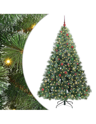 Albero di Natale artificiale con 300 LED Verde 210 cm PE e PVC