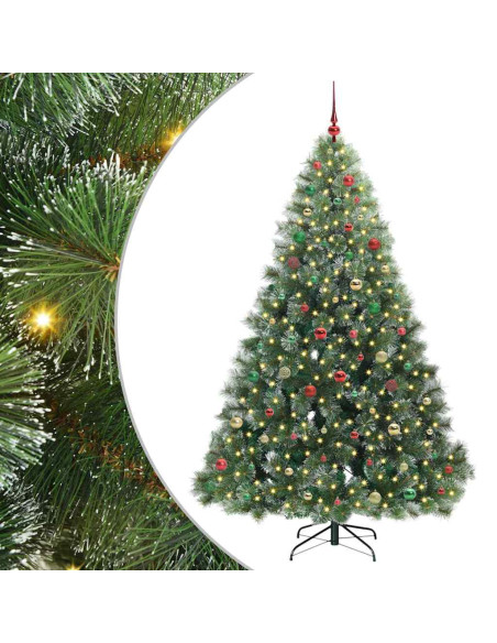 Albero di Natale artificiale con 300 LED Verde 210 cm PE e PVC