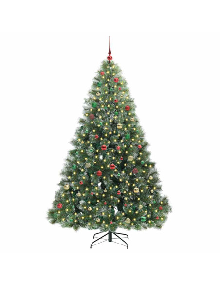 Albero di Natale artificiale con 300 LED Verde 210 cm PE e PVC