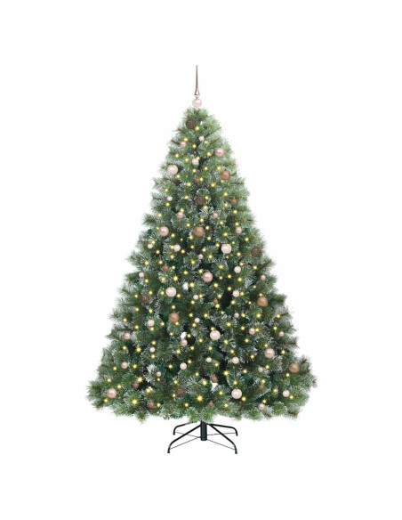 Albero di Natale artificiale con 300 LED Verde 240 cm PE e PVC