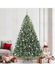 Albero di Natale artificiale con 300 LED Verde 240 cm PE e PVC 2