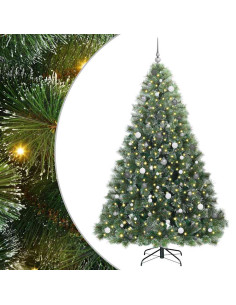 Albero di Natale artificiale con 300 LED Verde 240 cm PE e PVC 2