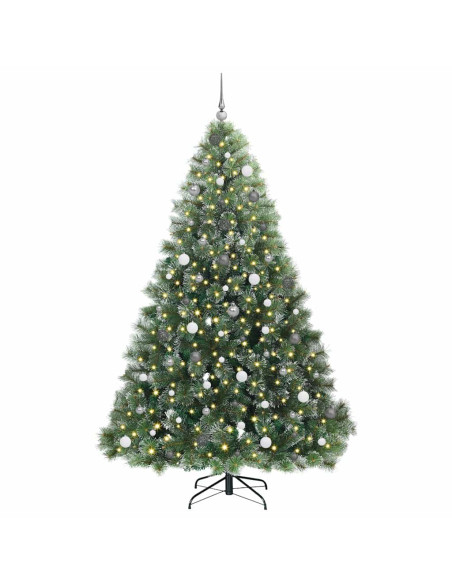 Albero di Natale artificiale con 300 LED Verde 240 cm PE e PVC