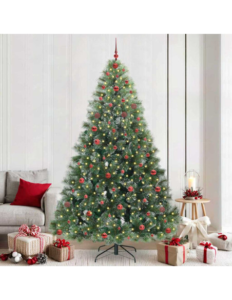 Albero di Natale artificiale con 300 LED Verde 240 cm PE e PVC