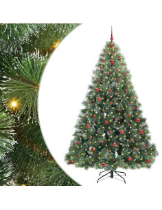 Albero di Natale artificiale con 300 LED Verde 240 cm PE e PVC 2