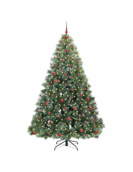 Albero di Natale artificiale con 300 LED Verde 240 cm PE e PVC