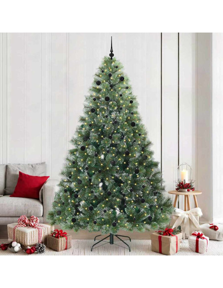 Albero di Natale artificiale con 300 LED Verde 240 cm PE e PVC