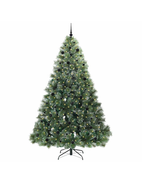 Albero di Natale artificiale con 300 LED Verde 240 cm PE e PVC
