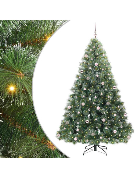 Albero di Natale artificiale con 300 LED Verde 240 cm PE e PVC