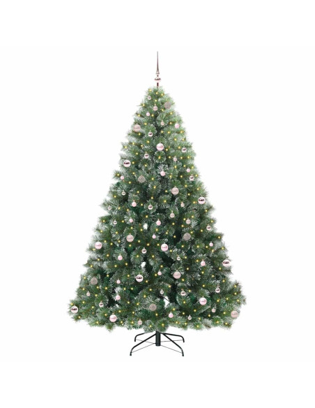 Albero di Natale artificiale con 300 LED Verde 240 cm PE e PVC