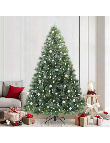 Albero di Natale artificiale con 300 LED Verde 240 cm PE e PVC