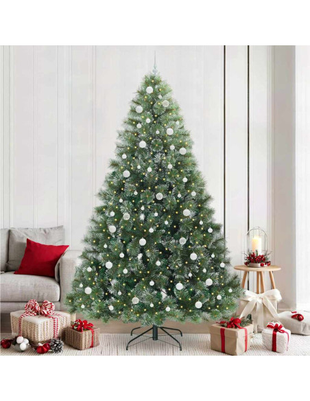Albero di Natale artificiale con 300 LED Verde 240 cm PE e PVC