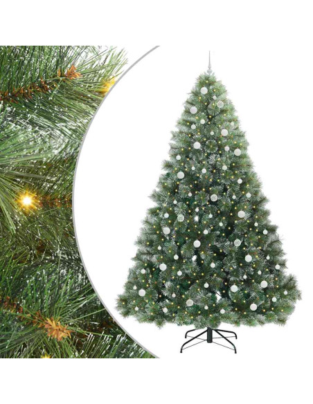 Albero di Natale artificiale con 300 LED Verde 240 cm PE e PVC