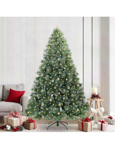 Albero di Natale artificiale con 300 LED Verde 240 cm PE e PVC