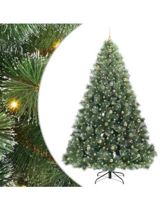 Albero di Natale artificiale con 300 LED Verde 240 cm PE e PVC 2