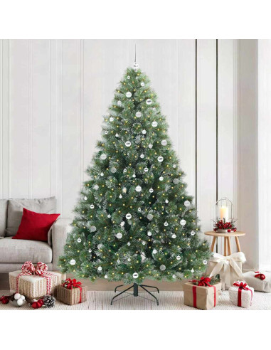 Albero di Natale artificiale con 300 LED Verde 240 cm PE e PVC