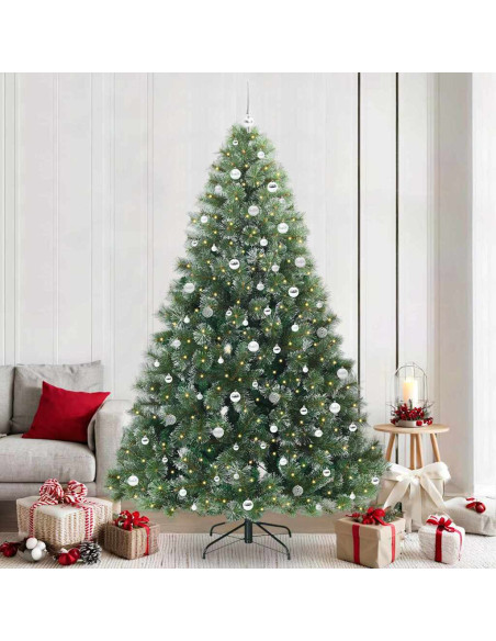 Albero di Natale artificiale con 300 LED Verde 240 cm PE e PVC