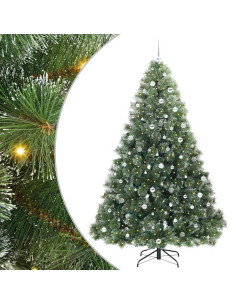 Albero di Natale artificiale con 300 LED Verde 240 cm PE e PVC 2
