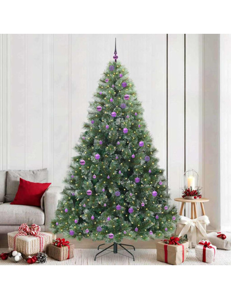 Albero di Natale artificiale con 300 LED Verde 240 cm PE e PVC
