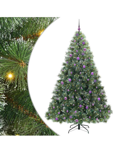 Albero di Natale artificiale con 300 LED Verde 240 cm PE e PVC
