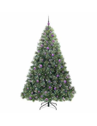 Albero di Natale artificiale con 300 LED Verde 240 cm PE e PVC