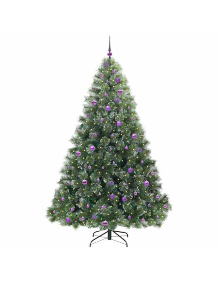 Albero di Natale artificiale con 300 LED Verde 240 cm PE e PVC