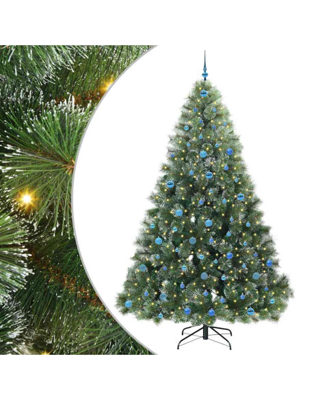 Albero di Natale artificiale con 300 LED Verde 240 cm PE e PVC