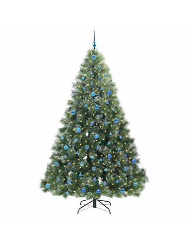 Albero di Natale artificiale con 300 LED Verde 240 cm PE e PVC