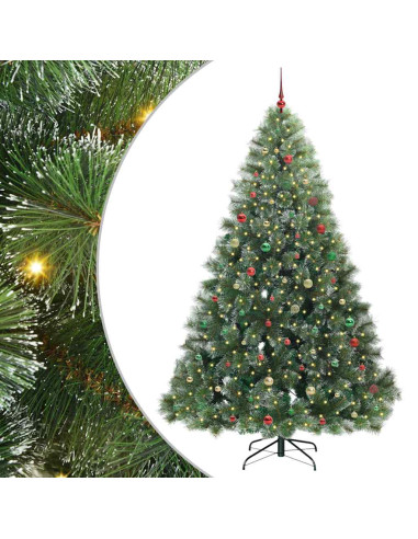 Albero di Natale artificiale con 300 LED Verde 240 cm PE e PVC