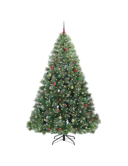 Albero di Natale artificiale con 300 LED Verde 240 cm PE e PVC