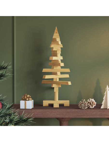 Albero di Natale in legno Marrone 60 cm Legno di pino massello