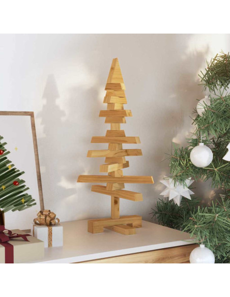 Albero di Natale in legno Marrone 60 cm Legno di pino massello