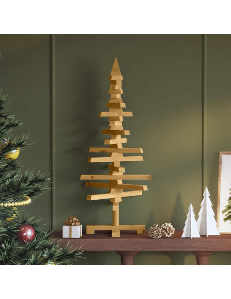 Albero di Natale in legno Marrone 90 cm Legno di pino massello