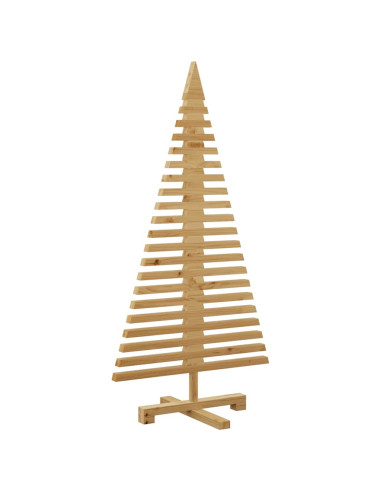 Albero di Natale in legno Marrone 120 cm Legno di pino massello