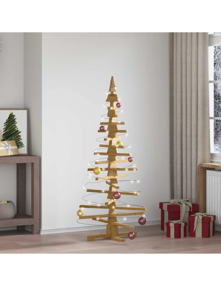 Albero di Natale in legno Marrone 150 cm Legno di pino massello