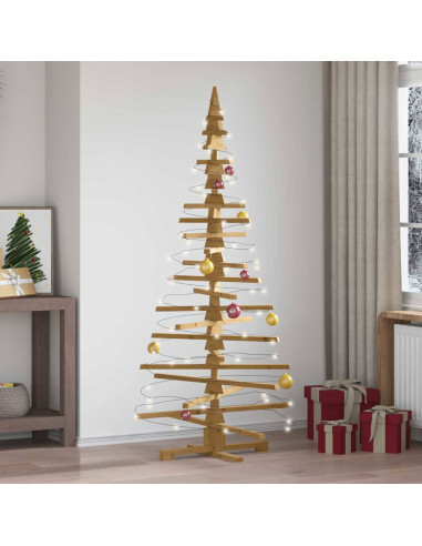Albero di Natale in legno Marrone 180 cm Legno di pino massello