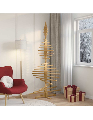 Albero di Natale in legno Marrone 210 cm Legno di pino massello