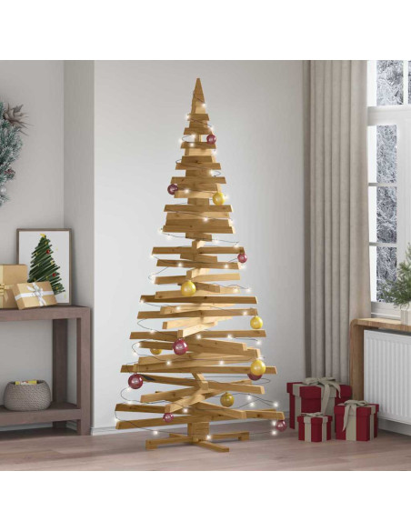 Alberi di Natale Marrone 210 cm Legno di pino massello