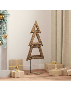 Albero di Natale Marrone 90 cm Legno massello di teak 2
