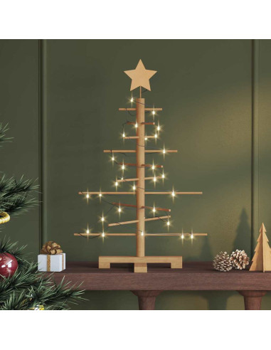 Albero di Natale in legno con supporto Marrone 75 cm Bambù