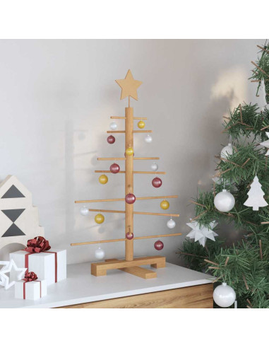 Albero di Natale in legno con supporto Marrone 75 cm Bambù