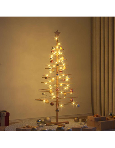 Albero di Natale in legno con supporto Marrone 150 cm Bambù
