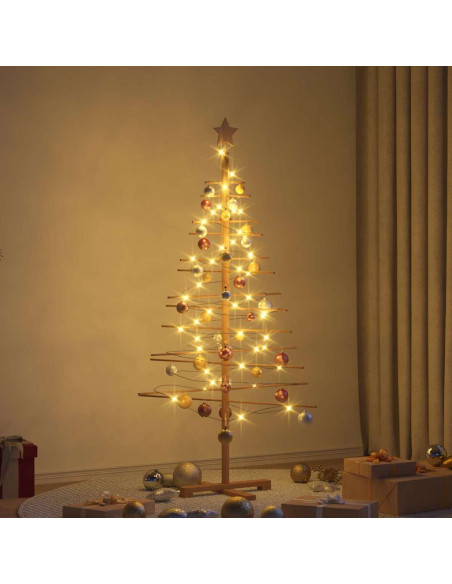 Albero di Natale in legno con supporto Marrone 150 cm Bambù