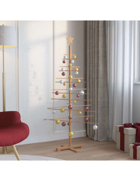 Albero di Natale in legno con supporto Marrone 150 cm Bambù